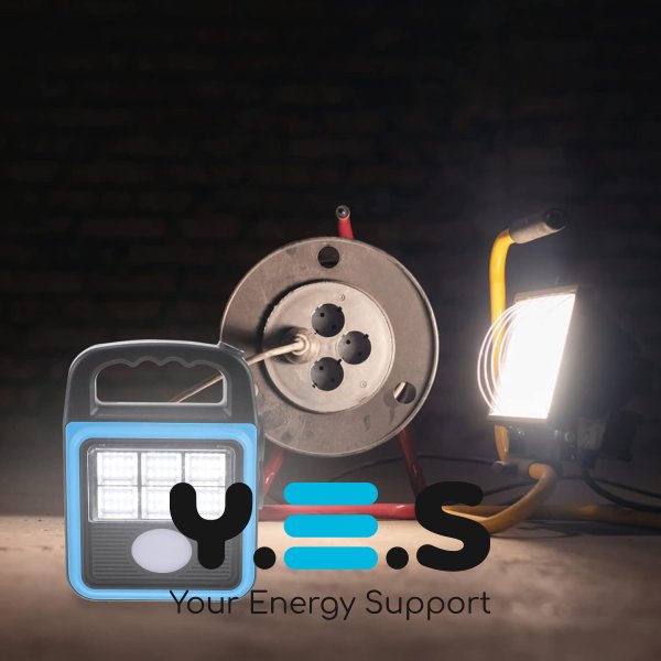Світлодіодний кемпінговий ліхтар-прожектор HS-8020D USB із сонячною панеллю та павербанком