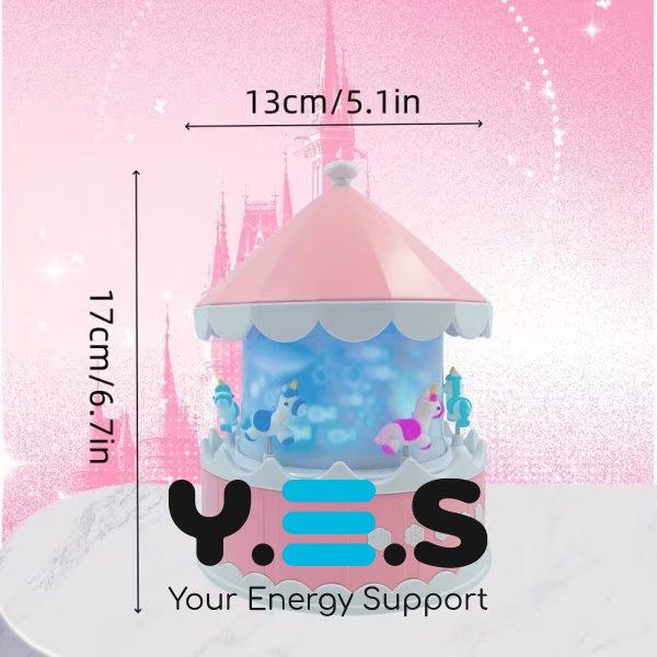 Нічник‑проєктор LED від USB «Карусель» з пультом, 21 слайд, змінні дитячі проєкції