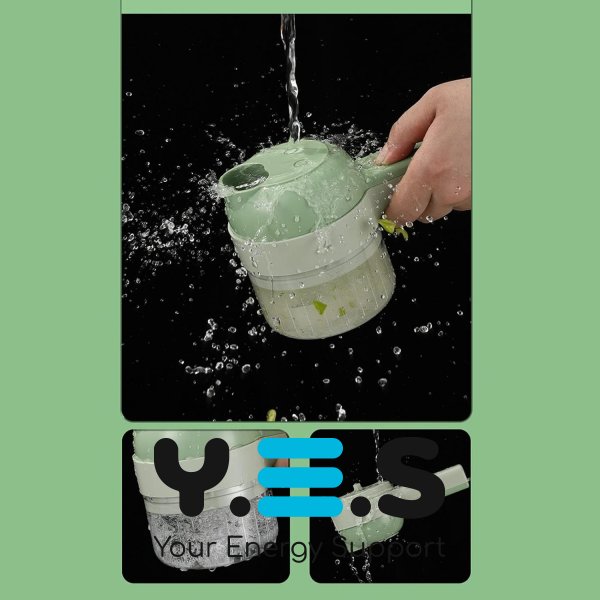 Електричний ручний різак-подрібнювач овочів 4-в-1 Food Chopper Catling