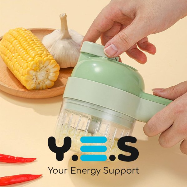 Електричний ручний різак-подрібнювач овочів 4-в-1 Food Chopper Catling