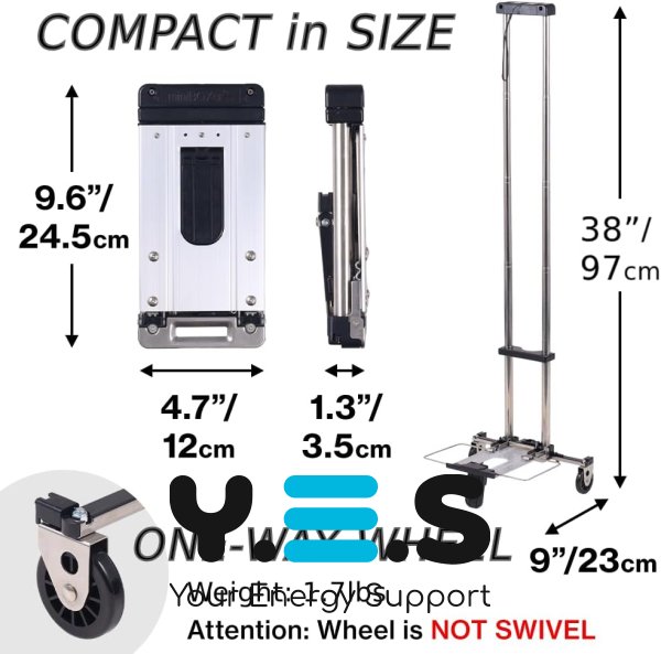 Складна універсальна візок‑сумка для покупок на колесах, легка та міцна