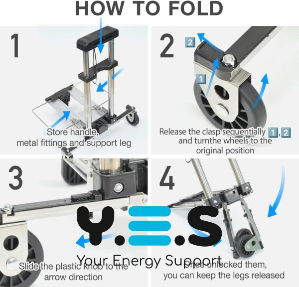 Складна універсальна візок‑сумка для покупок на колесах, легка та міцна