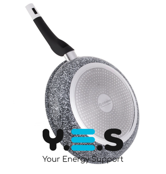 Глибока сковорода UNIQUE UN-5114-22 з кришкою, антипригарне гранітне покриття