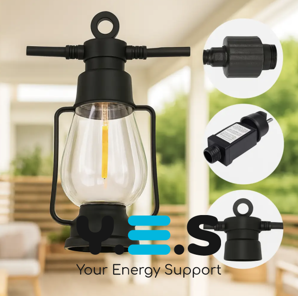 Вулична LED-гірлянда SFK-49 з ретро-підвісними лампами, 220 В, тепле світло