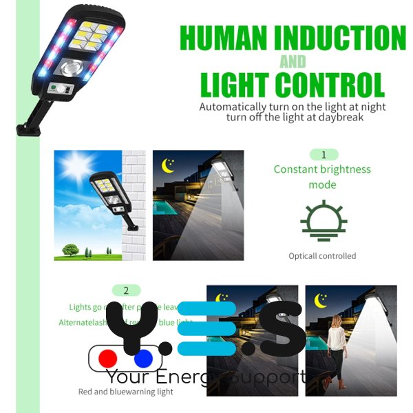 Настінний LED прожектор CL-728 для вулиці: сонячна панель, датчик руху, пульт керування
