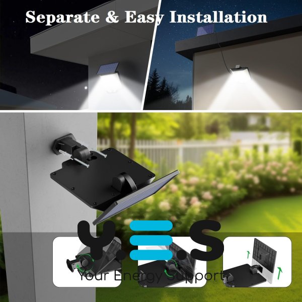 Настінний вуличний LED-прожектор YT-66 із сонячною панеллю, датчиком руху та пультом