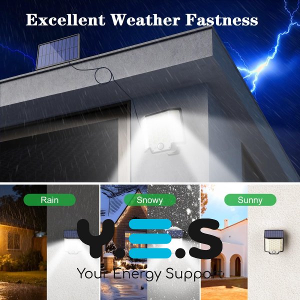 Настінний вуличний LED-прожектор YT-66 із сонячною панеллю, датчиком руху та пультом
