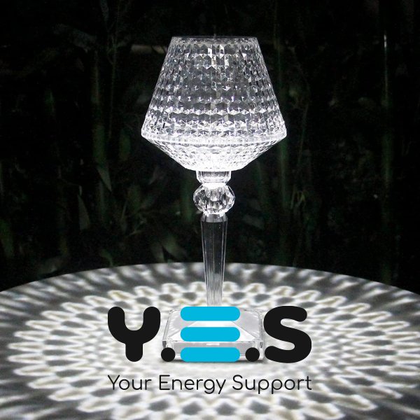 3D кришталевий нічник-лампа 26 см, акумуляторна, сенсорне керування, 3 режими