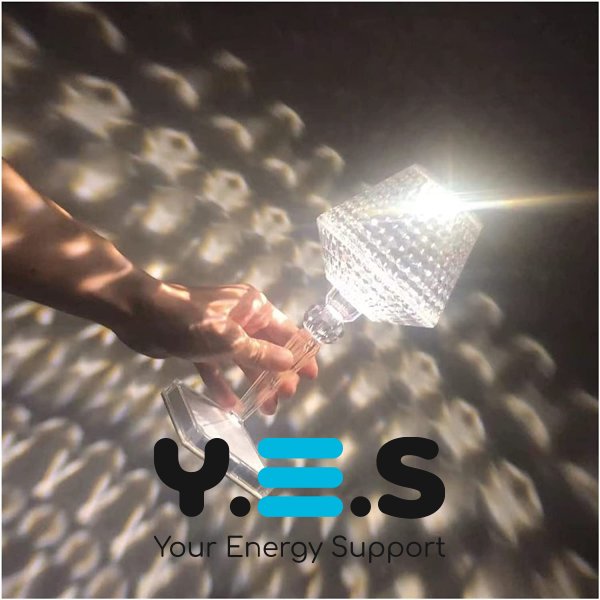 3D кришталевий нічник-лампа 26 см, акумуляторна, сенсорне керування, 3 режими