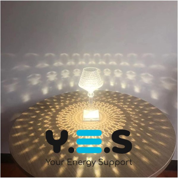 3D кришталевий нічник-лампа 26 см, акумуляторна, сенсорне керування, 3 режими