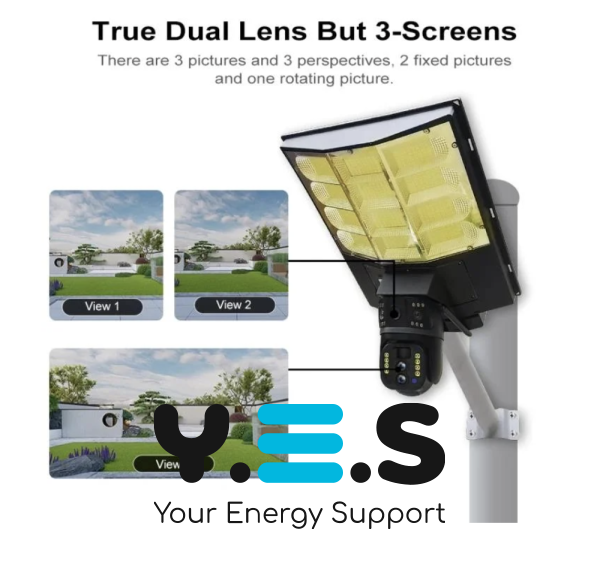 Вулична PTZ IP-камера 4Мп на 2 об’єктиви з LED-ліхтарем і сонячною панеллю SPM-XA01