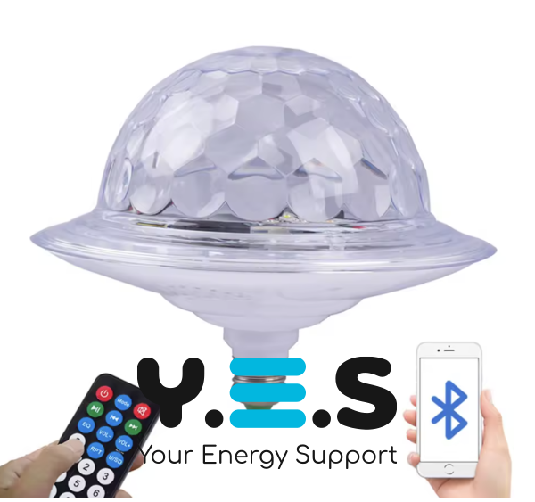 Світлодіодна обертова лампа RD-7202 з Bluetooth: диско-куля з динаміком у патрон для вечірок