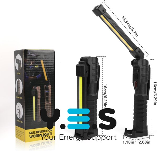 Акумуляторний поворотний ліхтар LIGHT L08-1 для кемпінгу з магнітною підставкою та гачком