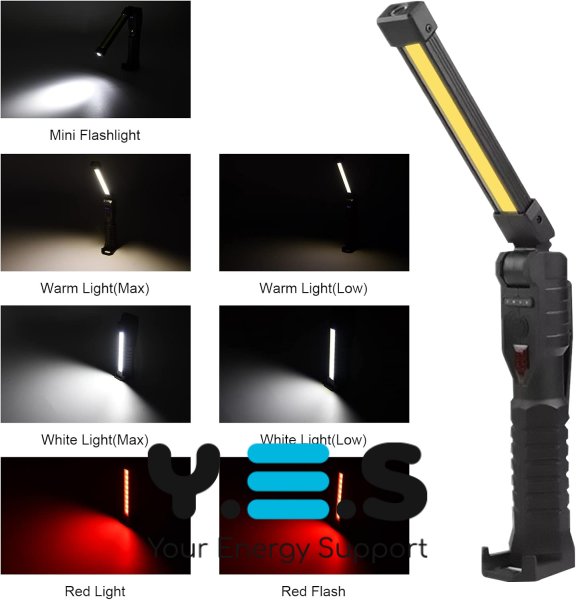 Акумуляторний поворотний ліхтар LIGHT L08-1 для кемпінгу з магнітною підставкою та гачком
