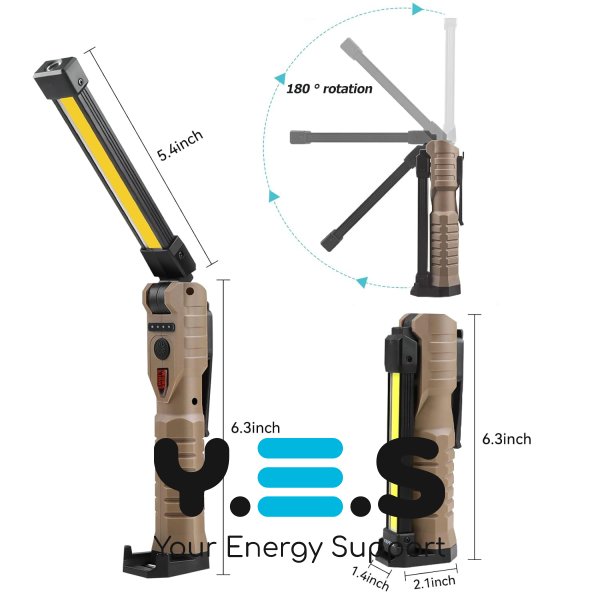 Акумуляторний кемпінговий ліхтар COB L08-2 з магнітним кріпленням, багатофункціональний ручний