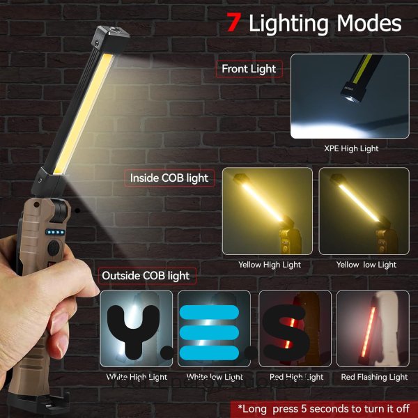 Акумуляторний кемпінговий ліхтар COB L08-2 з магнітним кріпленням, багатофункціональний ручний