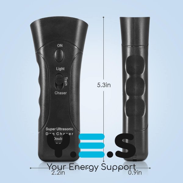 Ультразвуковий відлякувач собак ZF853E/5039 Super Ultrasonic Dog Chaser з ліхтариком, універсальний