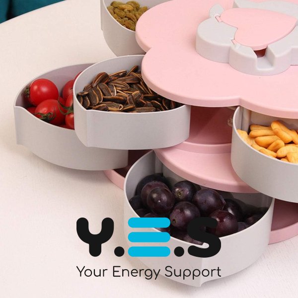 Квітковий 3-ярусний органайзер-менажниця для солодощів і фруктів з підставкою для телефону WO-25