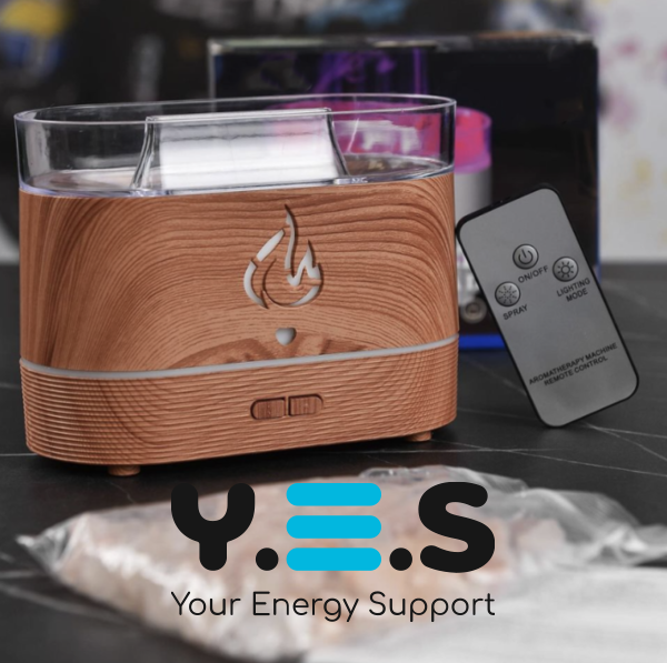 Аромадифузор-зволожувач з камінням Aroma Diffuser UV-1/FT-1928, настільна соляна лампа
