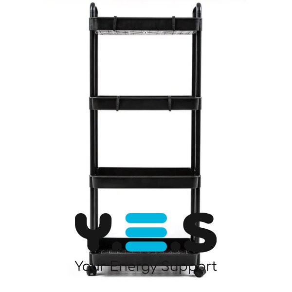 Органайзер-етажерка на коліщатках 4 яруси з гачками для дому та кухні SKLM-11