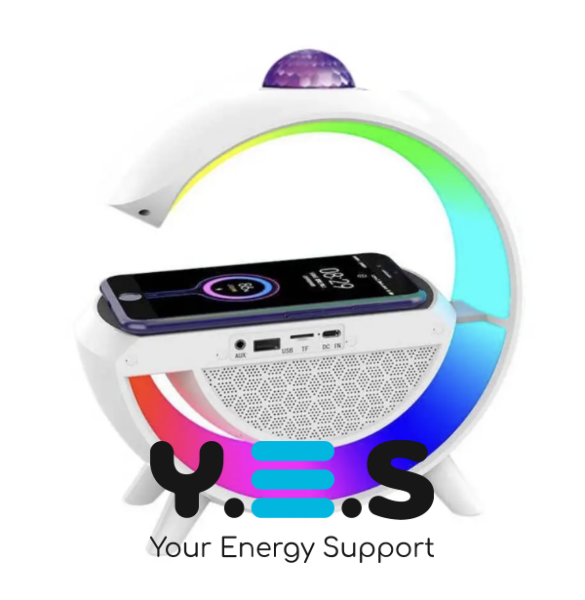 Настільна смарт-лампа-нічник 3-в-1 RGB G2388 з бездротовою зарядкою та Bluetooth-колонкою