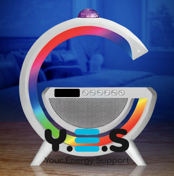 Настільна смарт-лампа-нічник 3-в-1 RGB G2388 з бездротовою зарядкою та Bluetooth-колонкою