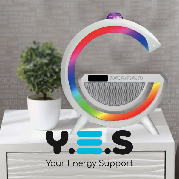 Настільна смарт-лампа-нічник 3-в-1 RGB G2388 з бездротовою зарядкою та Bluetooth-колонкою