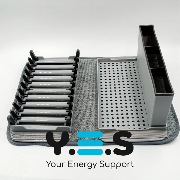 Кухонна сушарка для посуду з підставкою 41,5×33×13,5 см: піддон + мікрофібровий килимок