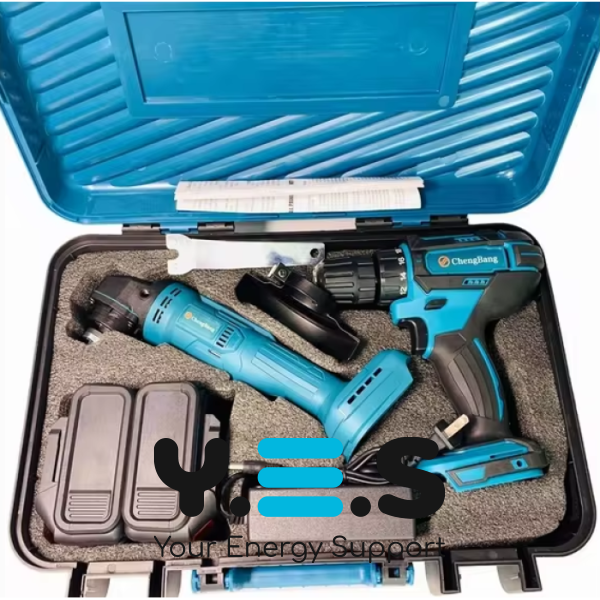 Набір 2в1: акумуляторна болгарка 24В і шуруповерт 12В, 4 АКБ, кейс