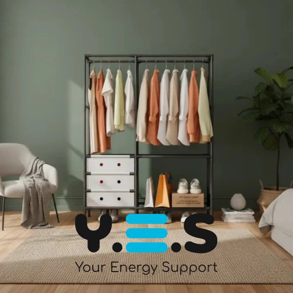 Підлогова стійка-вішалка для одягу YMJ-02 з полицями та штангою для вішаків