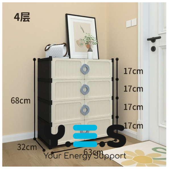 Шафа-полиця для взуття XG08: закритий стелаж для зберігання взуття, сумок