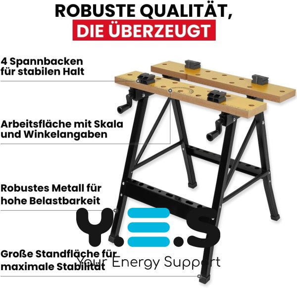 Розкладний робочий стіл-верстак Vorel FT 560×780×620 мм для майстерні