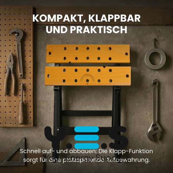 Розкладний робочий стіл-верстак Vorel FT 560×780×620 мм для майстерні