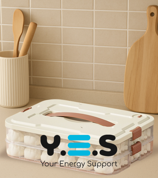 Дворівневий пластиковий контейнер для заморожування пельменів і вареників 30,5×22,5×7,5 см