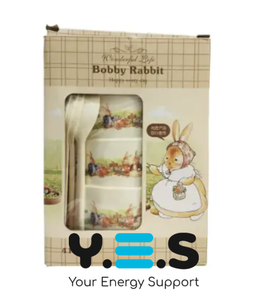 Дитячий набір посуду Bobby Rabbit: 4 тарілки з ложечками (набір дитячих тарілок)