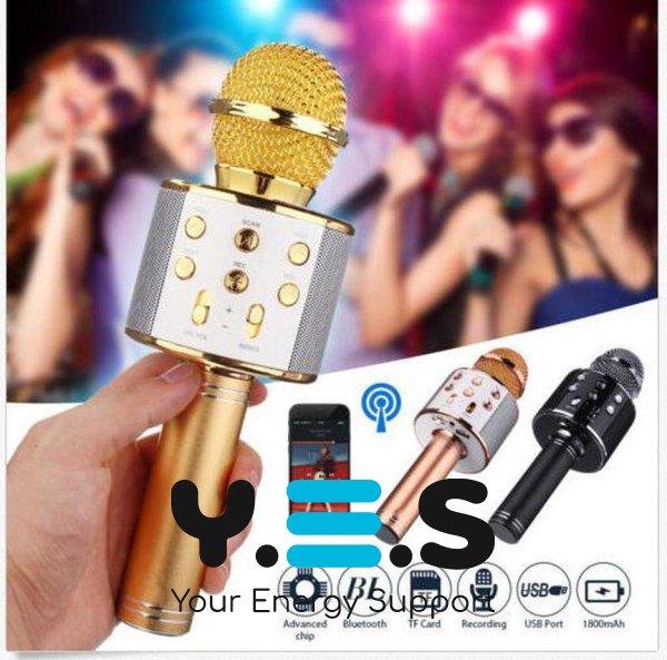 Бездротовий караоке-мікрофон WS858-1 з колонкою, Bluetooth, USB та microSD