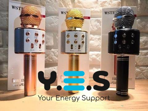 Бездротовий караоке-мікрофон WS858-1 з колонкою, Bluetooth, USB та microSD