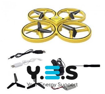 Міні квадрокоптер-дрон «тарілка» Trac KFR-001 з керуванням жестами через браслет