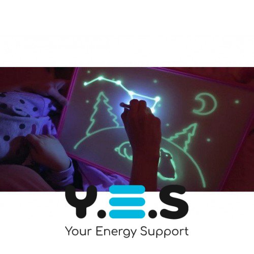 Планшет-дошка «Малюй світлом» A4, набір для малювання в темряві, 30×21 см