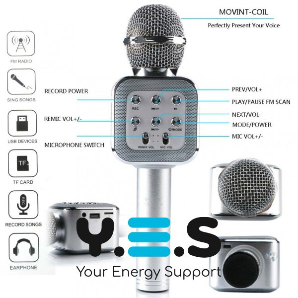 Бездротовий караоке-мікрофон WS-1818 зі зміною голосу та вбудованою колонкою
