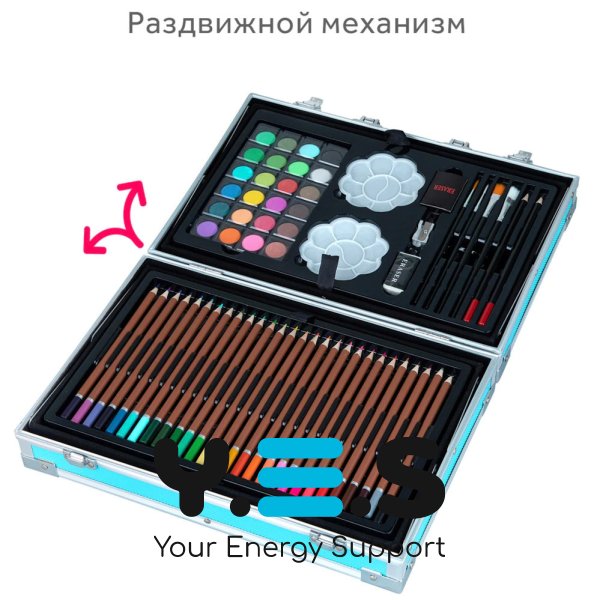 Дворівневий набір для малювання й творчості в кейсі «Єдиноріг», 145 предметів
