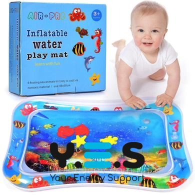 Розвивальний дитячий водний ігровий килимок для малюків, надувний (сенсорний)
