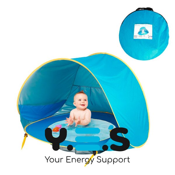 Дитячий пляжний намет-автомат з басейном 117×79 см, тент для малюків, UPF 50+ UV захист