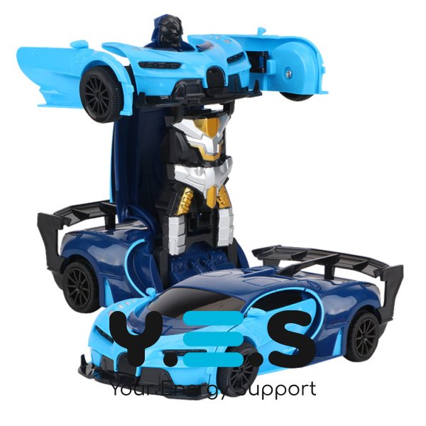 Радіокерована машинка-трансформер Bugatti Robot Car, автобот із пультом