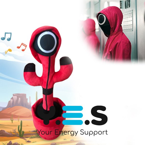 М’яка іграшка-повторюшка «Гра в кальмара»: танцюючий співаючий кактус Squid Game