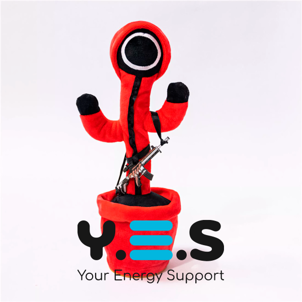 М’яка іграшка-повторюшка «Гра в кальмара»: танцюючий співаючий кактус Squid Game