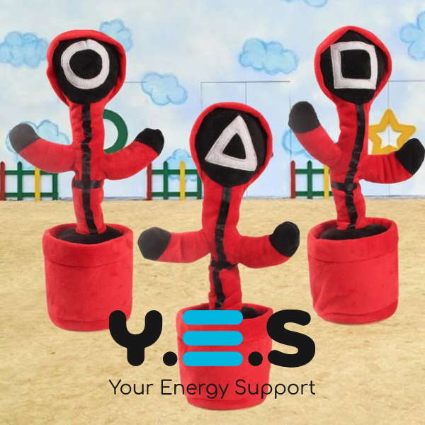 М’яка іграшка-повторюшка «Гра в кальмара»: танцюючий співаючий кактус Squid Game