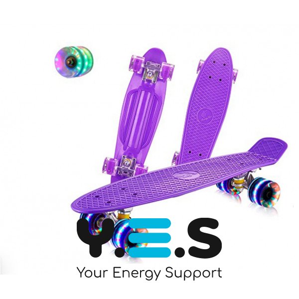 Дитячий пенніборд Penny Board Fish Skateboards: скейт-дошка з підсвіткою коліс