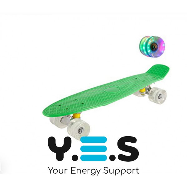 Дитячий пенніборд Penny Board Fish Skateboards: скейт-дошка з підсвіткою коліс