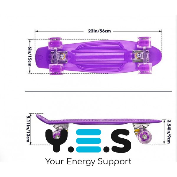 Дитячий пенніборд Penny Board Fish Skateboards: скейт-дошка з підсвіткою коліс